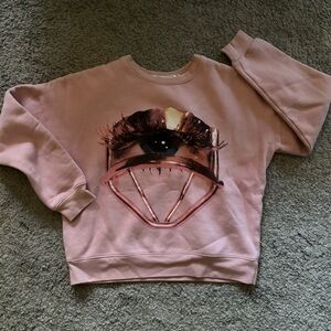 Pink Sweatshirt with Eye and Diamond Design